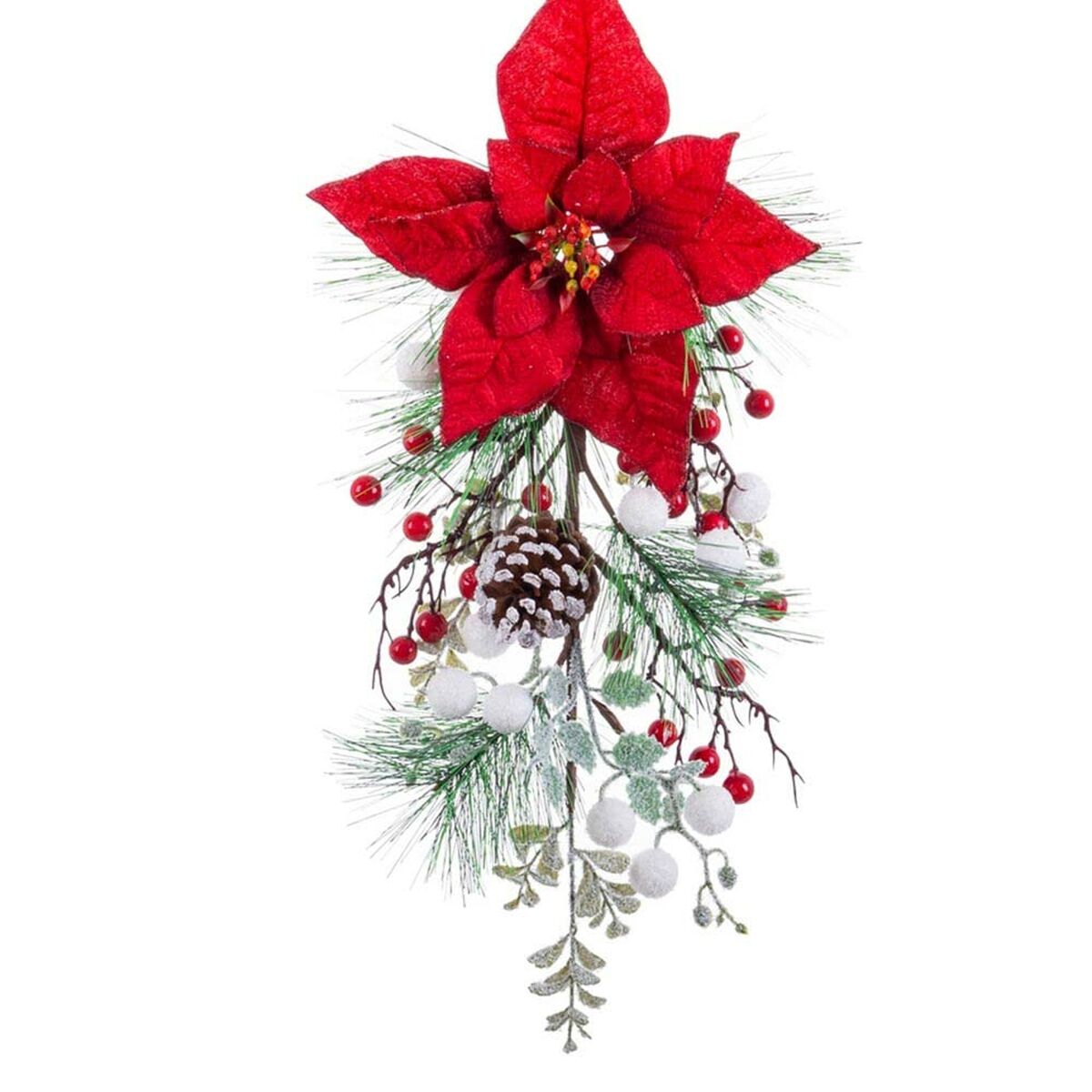 Appendino per Porte Rosso Multicolore Plastica Tessuto Ananas Natale 60 cm 31 X 10 X 60 CM